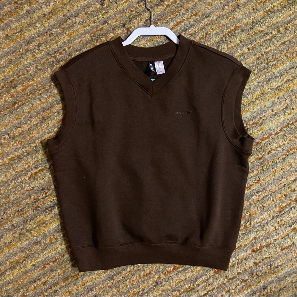 H&M Chocolate Brown Sweatshirt Vest